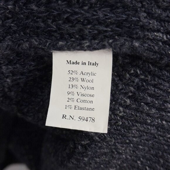 Immagini Sweater Mens XL Blue Acrylic Wool Blend Jumper Mock Neck Italy - Picture 6 of 7